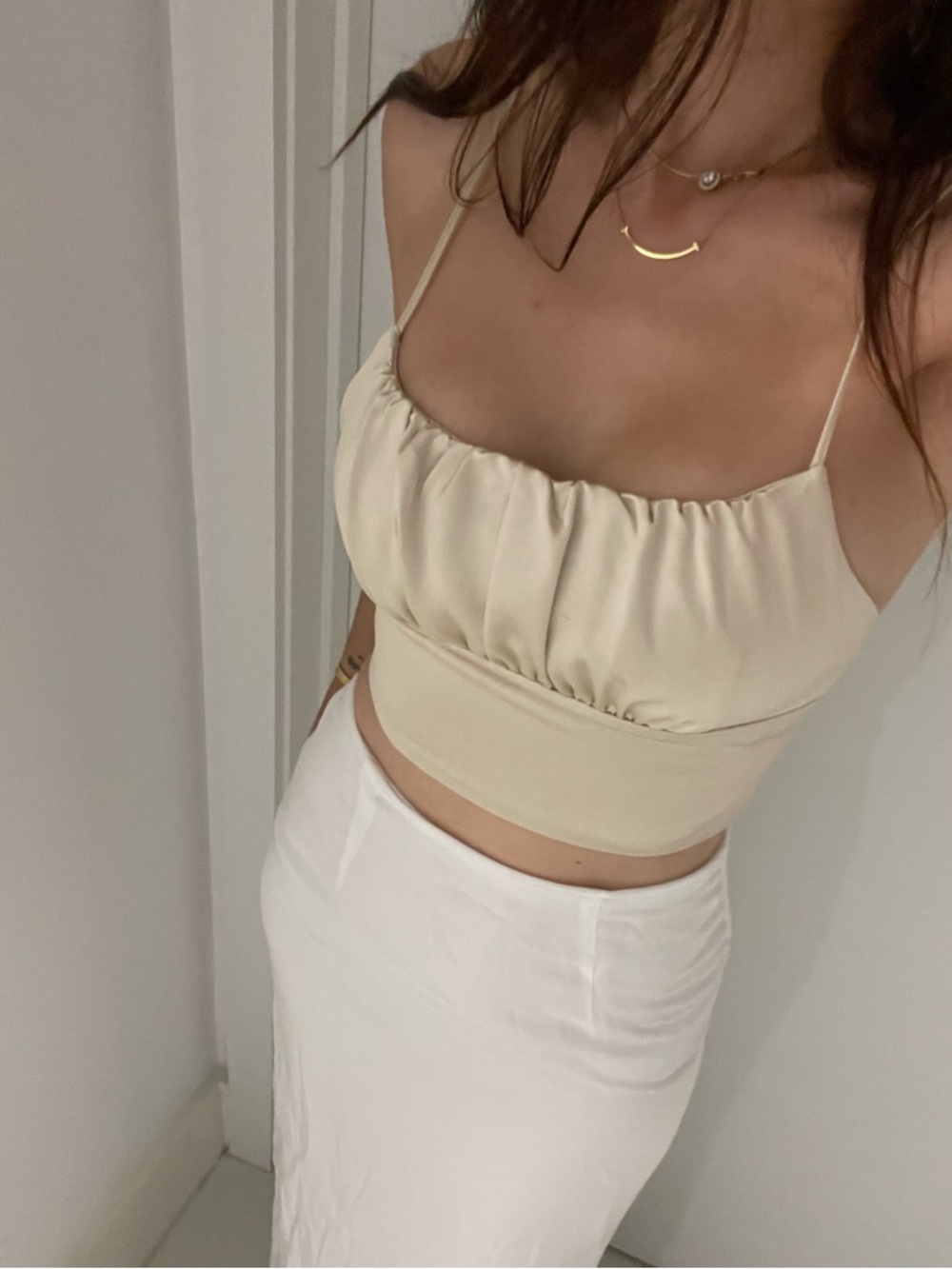 Zara satin crop top
